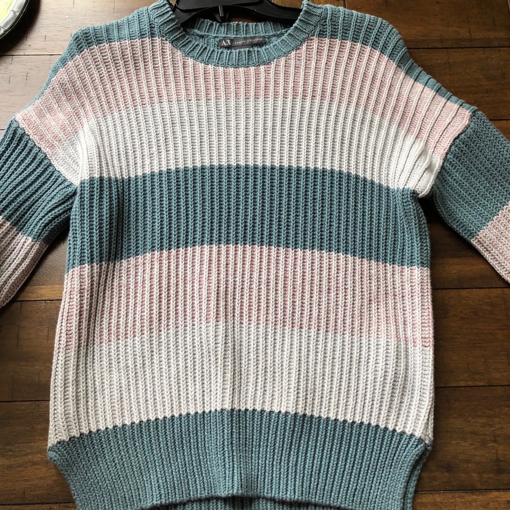 Armani Exchange Color Block Knit Pullover Sweater - Picture 5 of 9